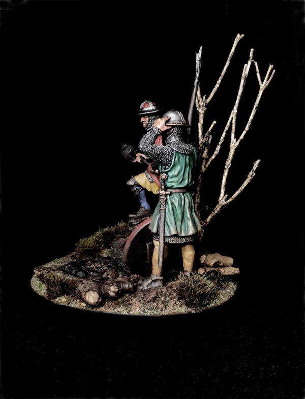 60mm European Infantrymen 14th C vignette